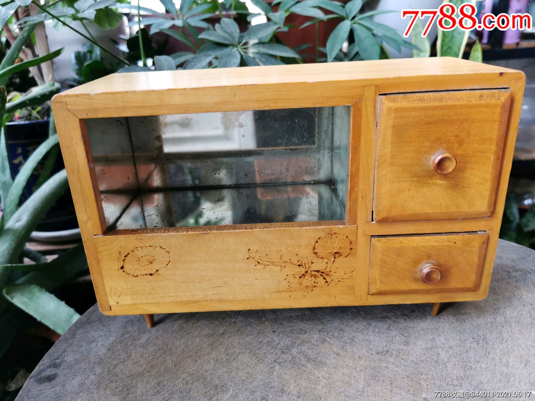 80年代木柜,首饰梳妆盒,老物件,木器