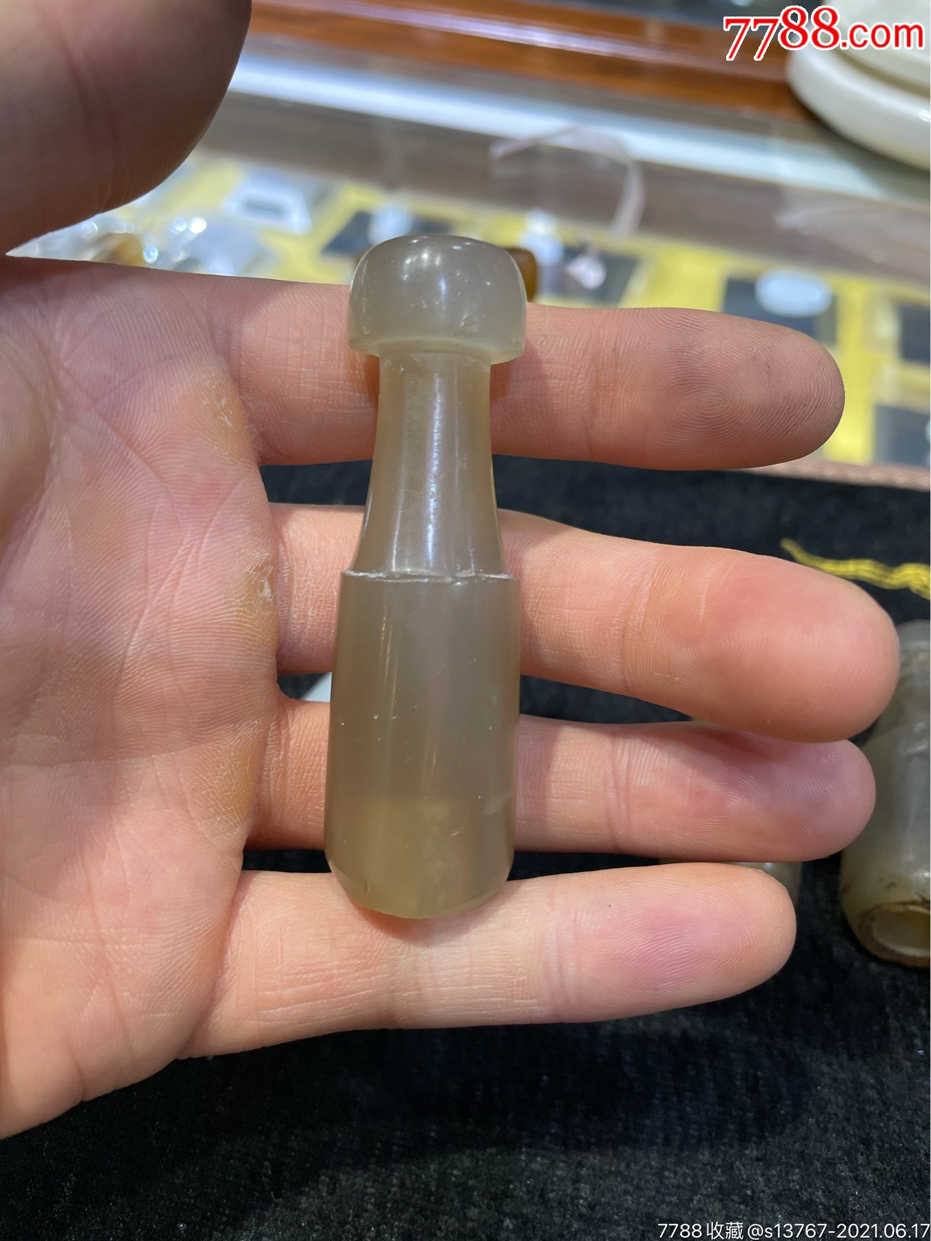 清代老玛瑙烟嘴超大的冰糖玛瑙品相好稀少_价格450元【铁路大哥】_第1