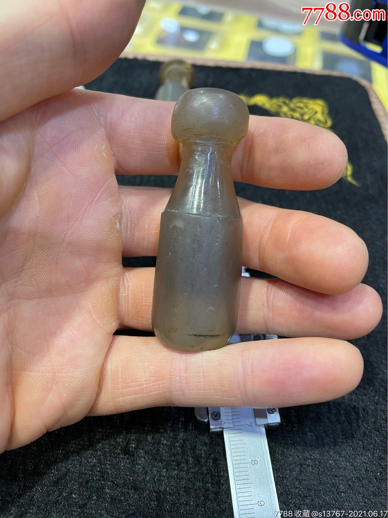清代老玛瑙烟嘴超大的冰糖玛瑙品相好稀少