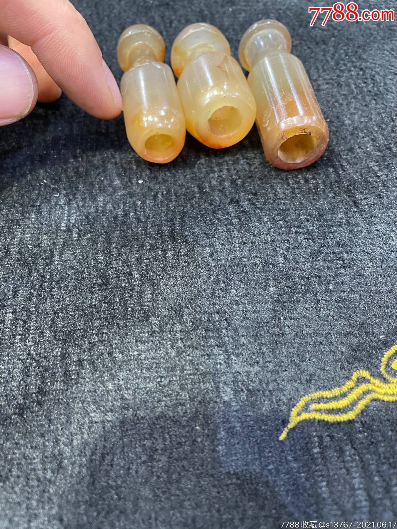 清代老玛瑙烟嘴超大的冰糖玛瑙品相好稀少