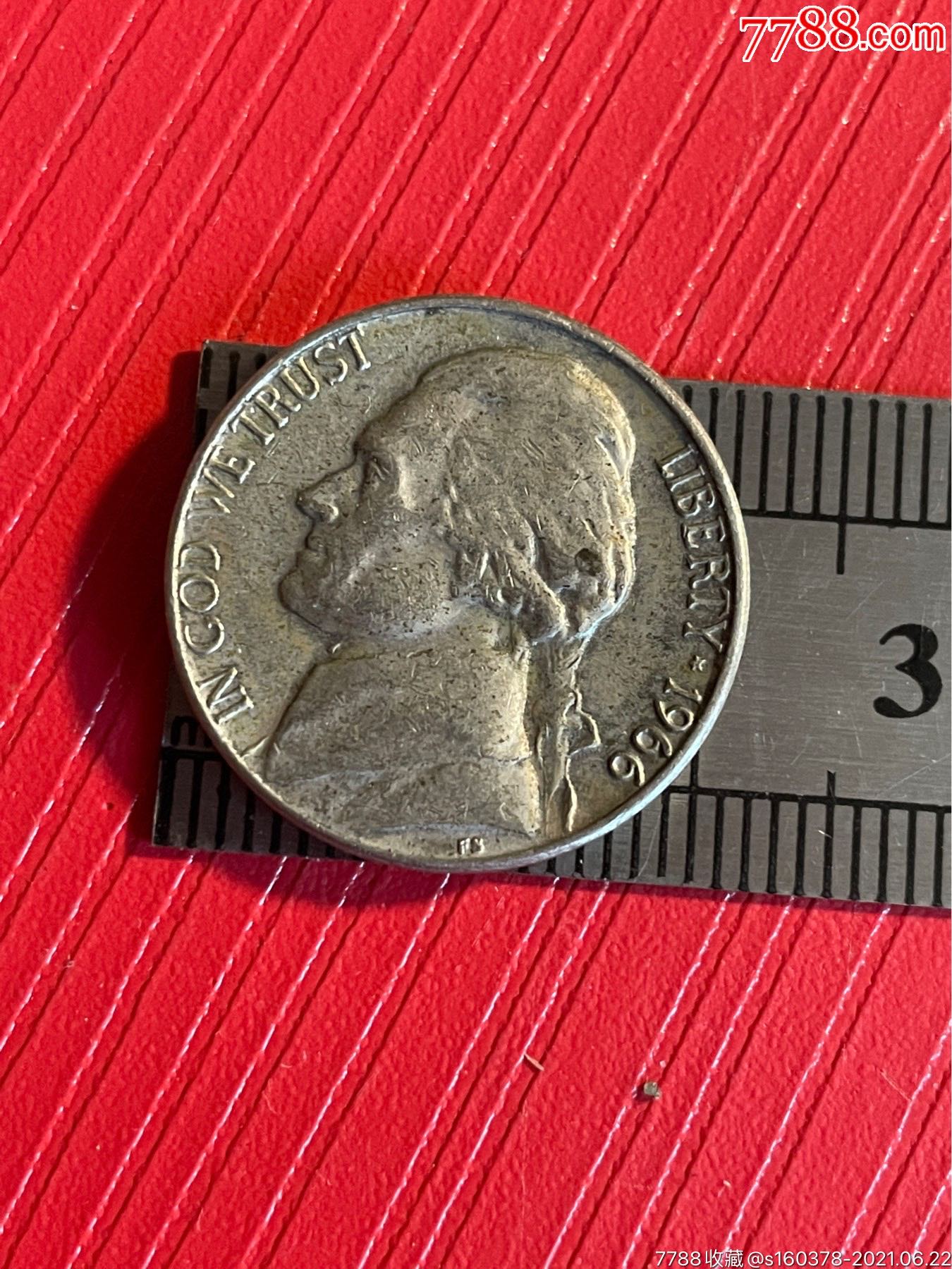 美国硬币镍币5美分1966年外国硬币