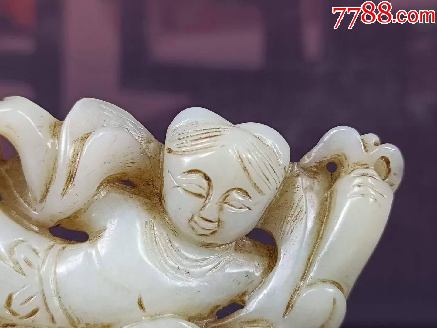 和田玉"仕女飞天"挂件
