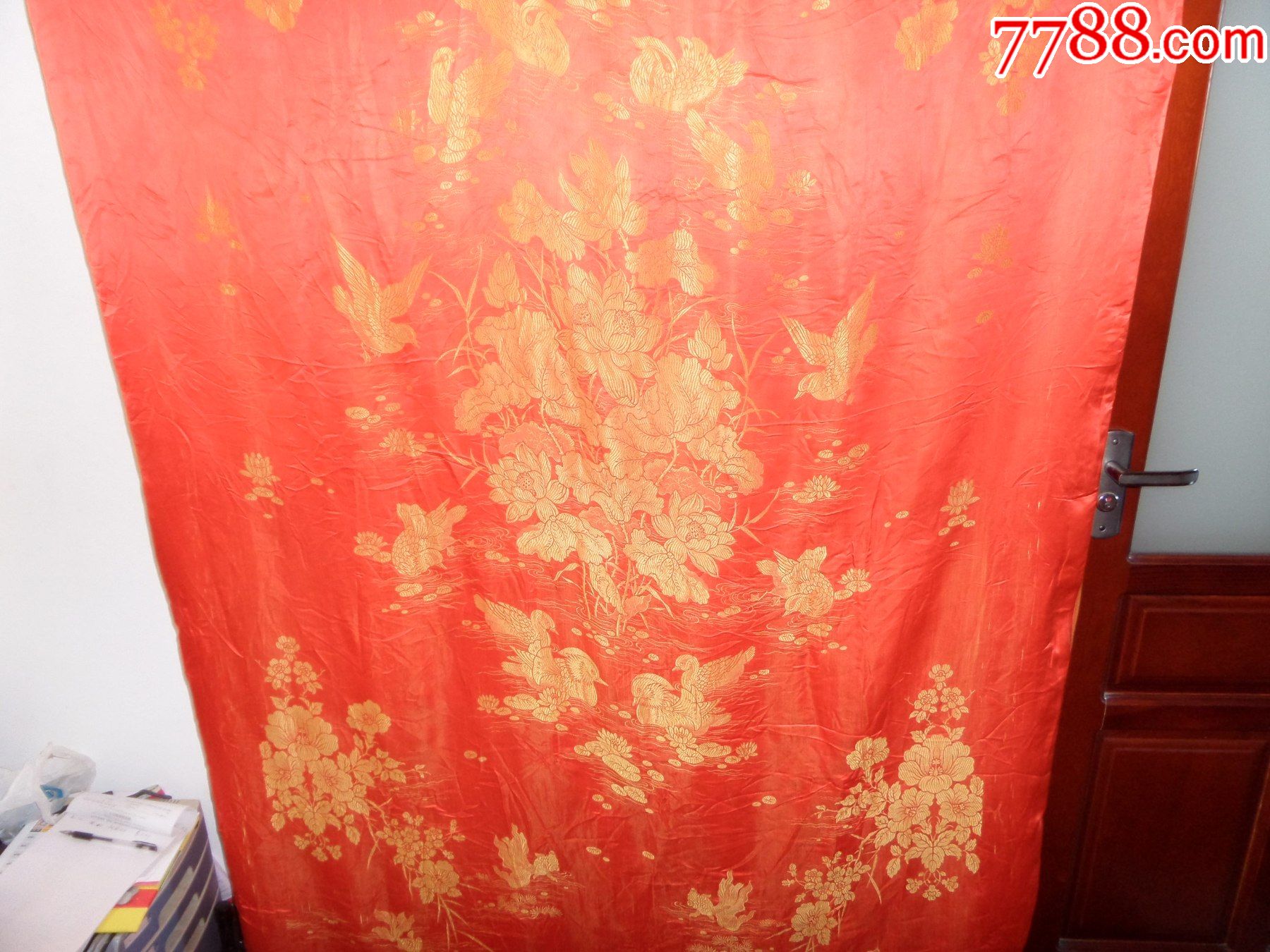 老被面收藏七八十年代软缎被面遵义海风丝绸厂853