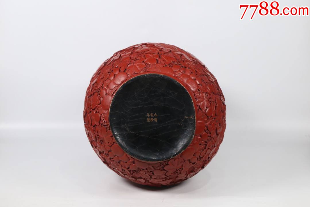 回流木胎漆器剔红漆雕"福禄万代"葫芦赏瓶-价格:19000元-se81165212