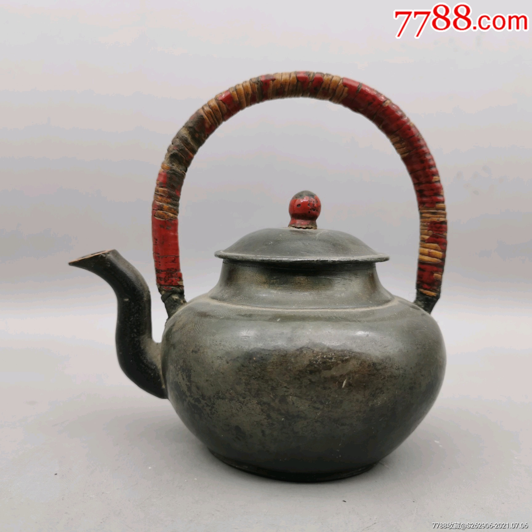 清代白锡茶壶带款老锡壶