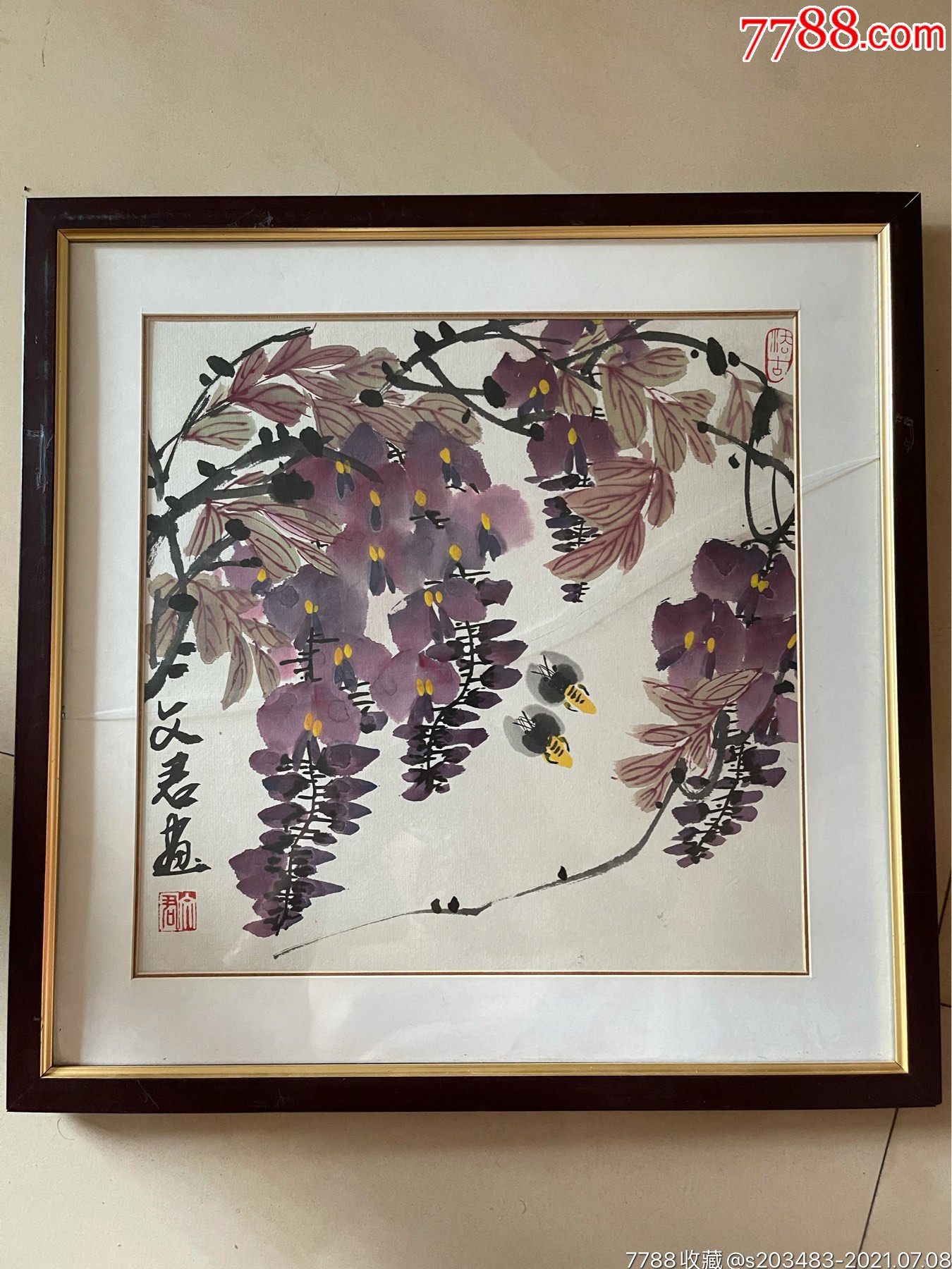 著名画家石文君纯手工手绘花卉字画国画书画发货不带框子