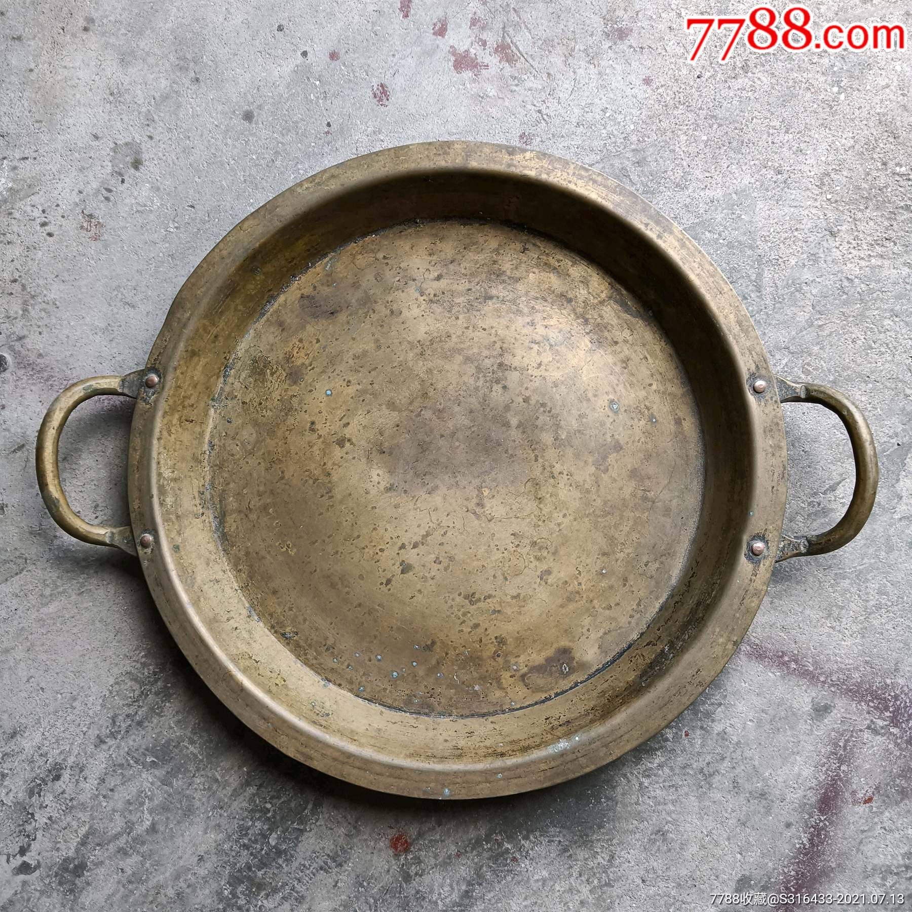 清代特大双系铜盆-价格:988元-se81397307-铜皿/盛具
