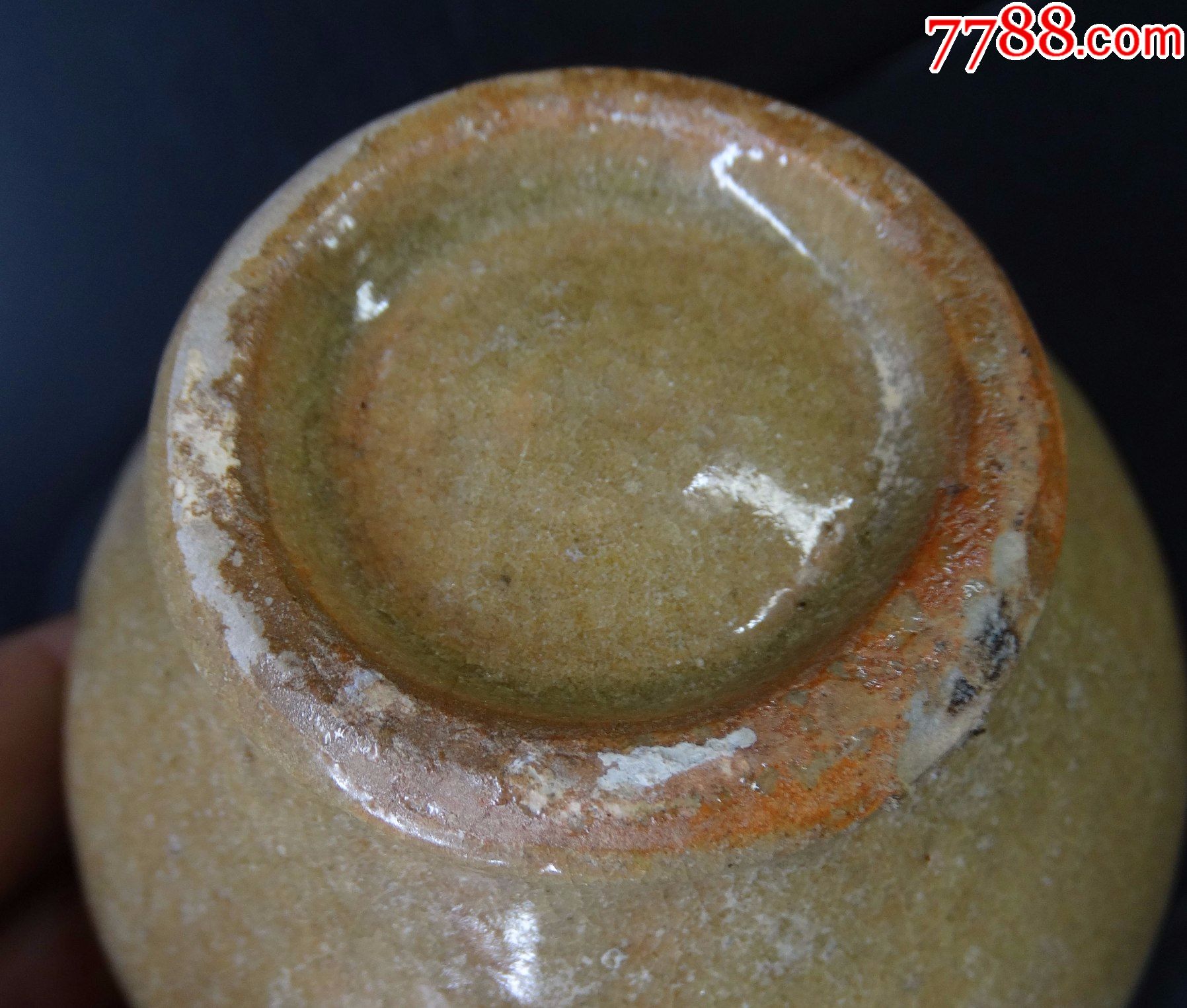 121-4老窑瓷器收藏高古代开门元代浙江龙泉窑口黄龙泉釉盖罐精品