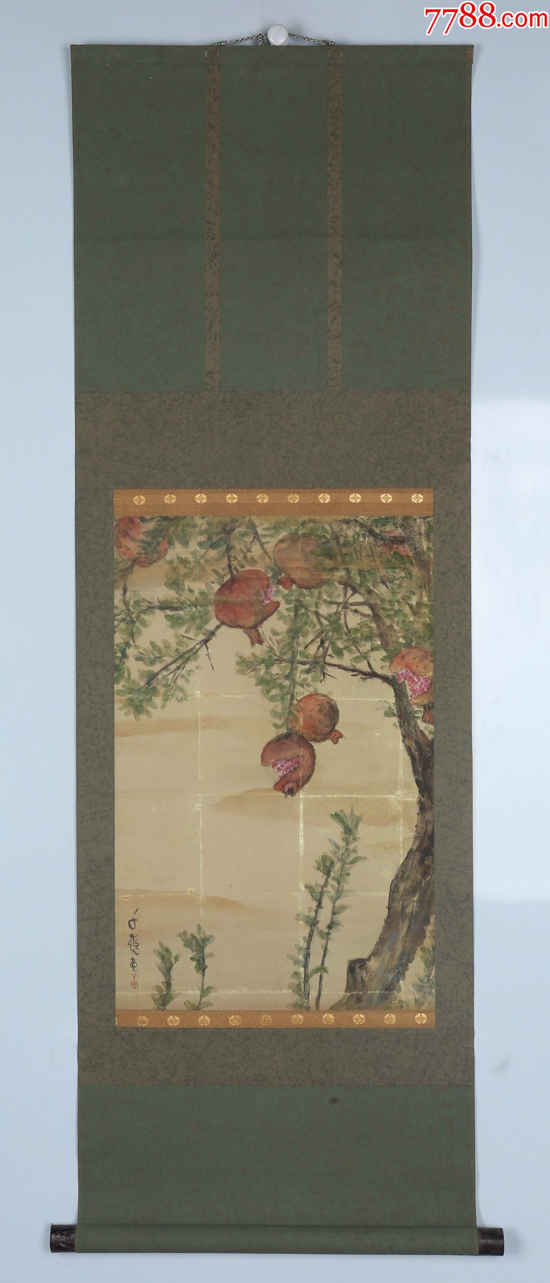 佚名石榴图绢本立轴-价格:1000元-se81567093-花鸟国画原作-零售-7788