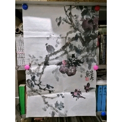  strong>署名"周生泉"花鸟图片44/67厘米h /strong>_花鸟国画原作_藏
