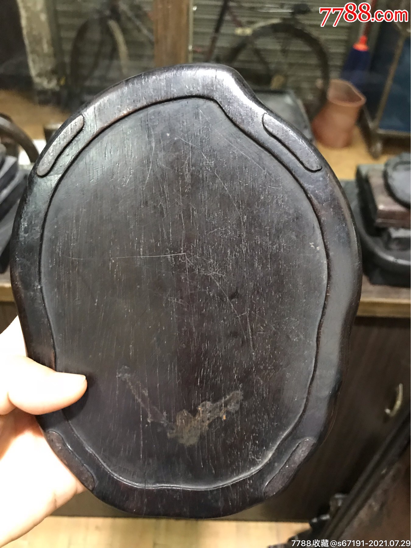 清代桃形坑仔石端砚老砚台古董古玩-价格:4600元-se81722533-端砚