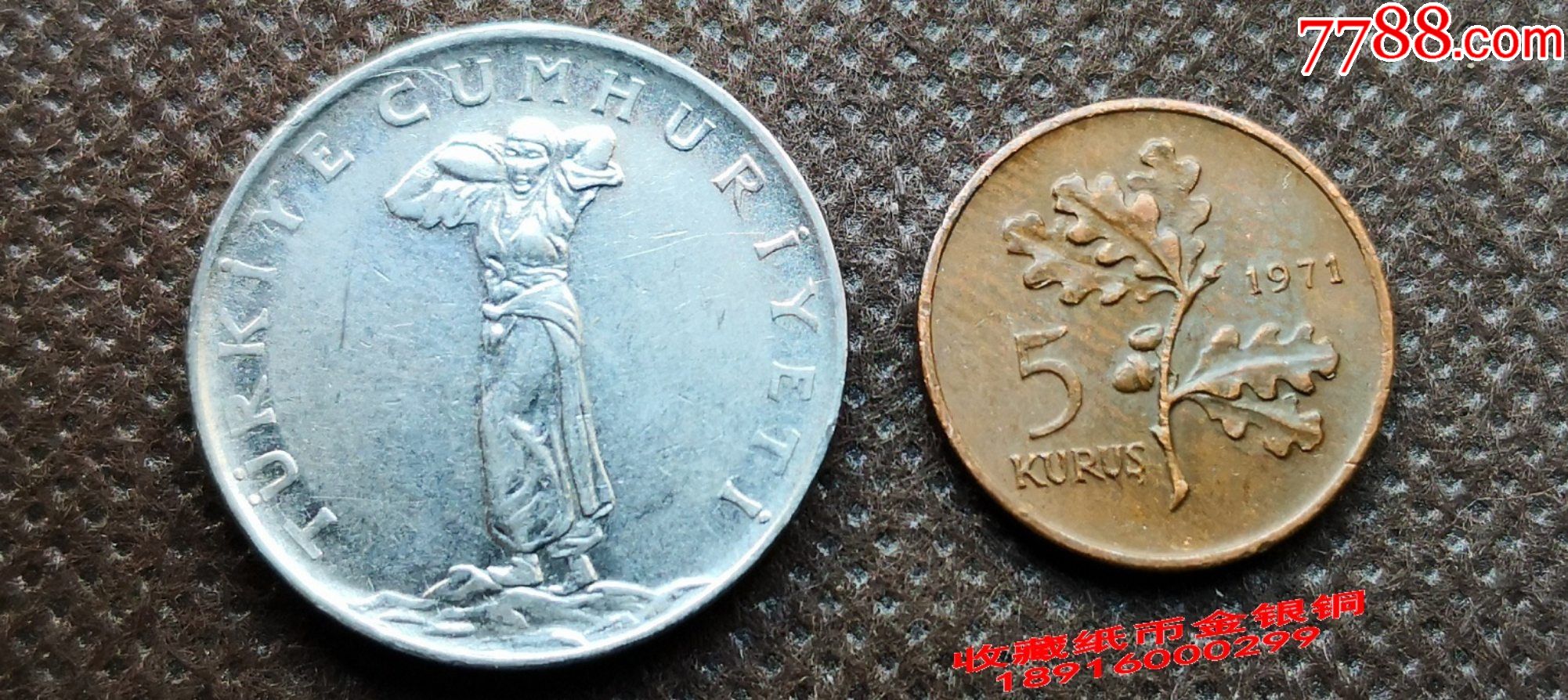 2枚精品土耳其钱币纪念币硬币土耳其2枚a8p