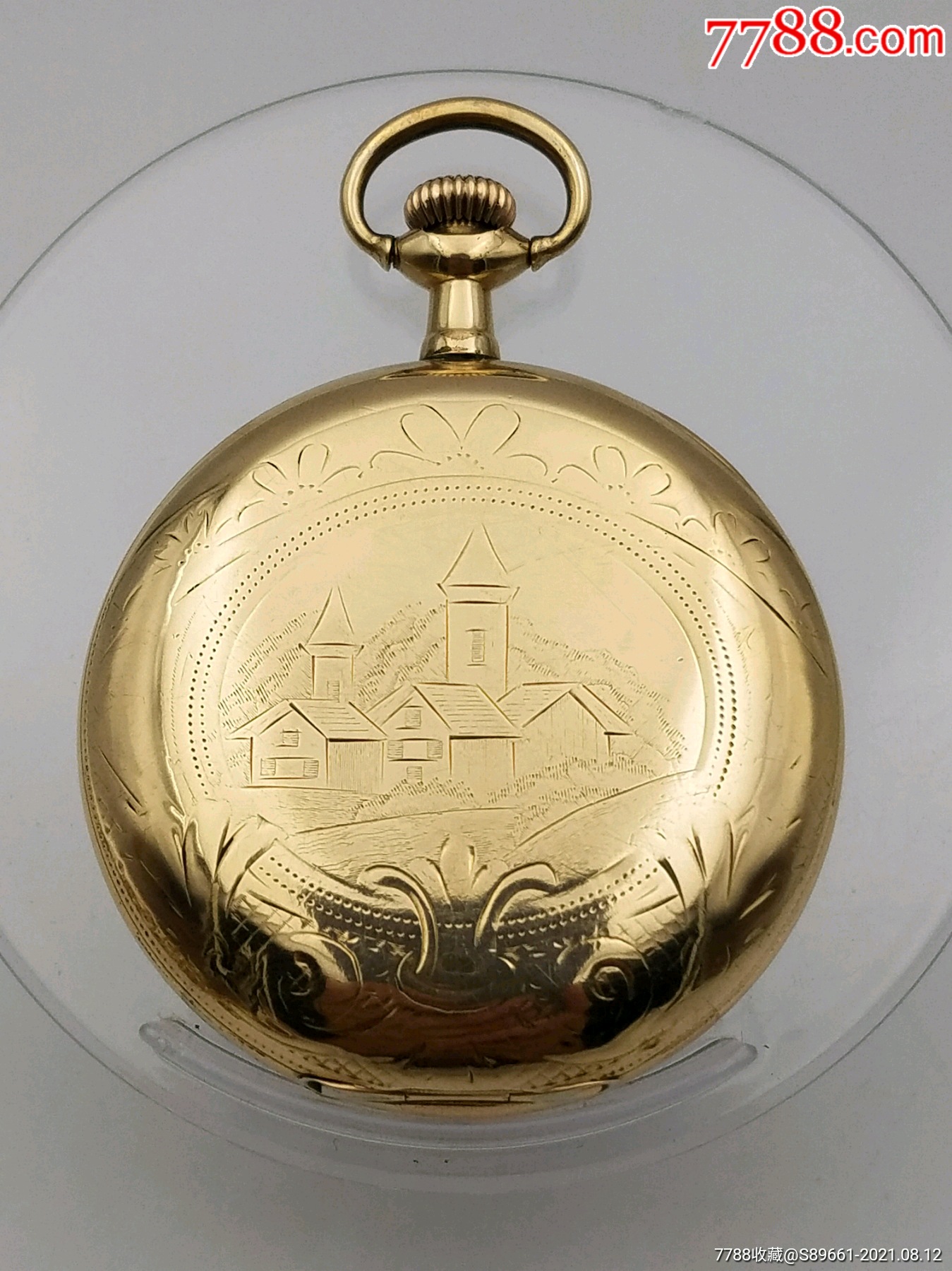 田园风埃尔金猎壳包金古董怀表