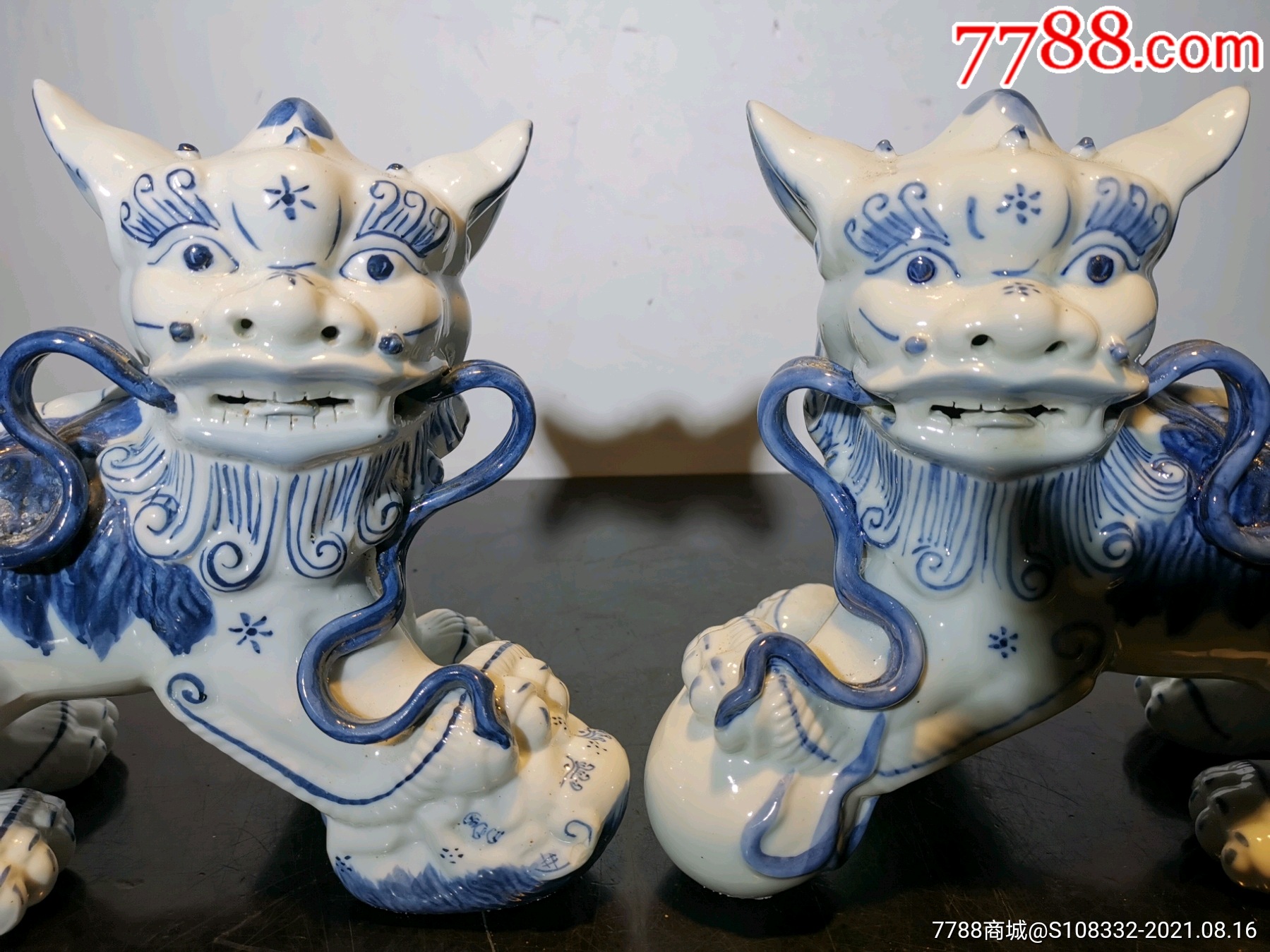 八十年代青花瓷狮子摆件_第2张_7788陶瓷