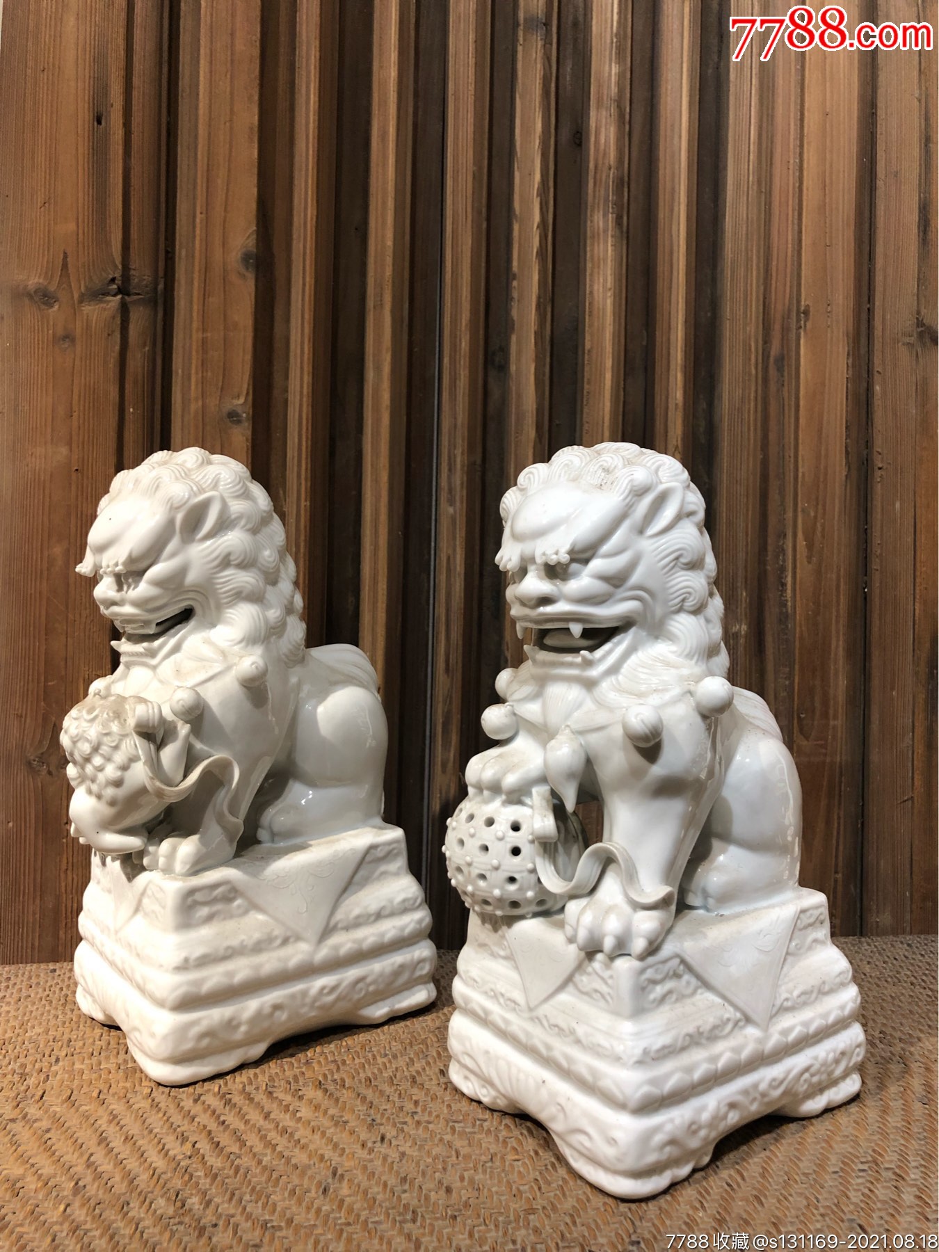 七八十年代德化狮子一对_雕塑瓷/瓷雕【泉州天一典藏】_第6张_7788