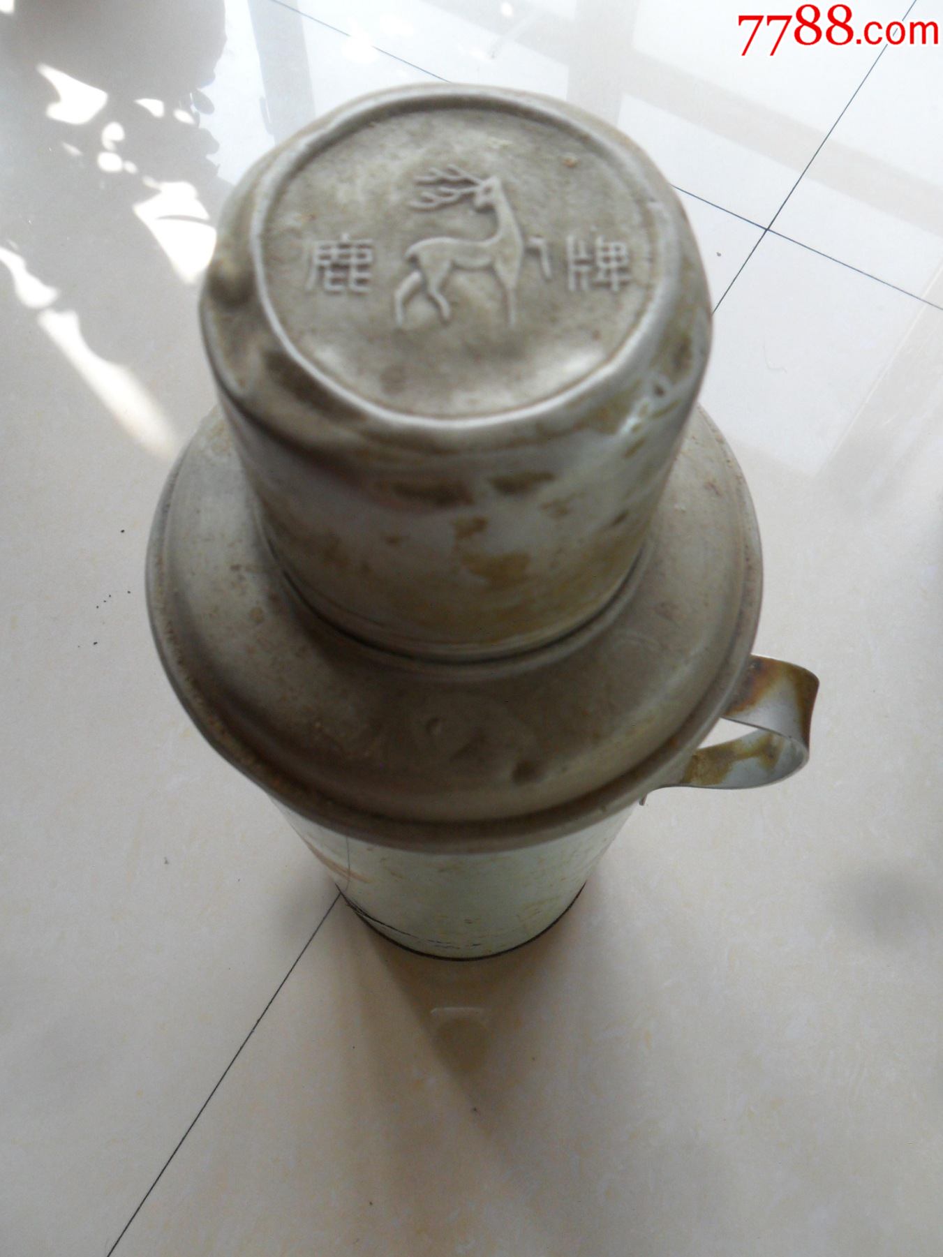 快鹿牌搪瓷壶暖瓶怀念旧品有洞