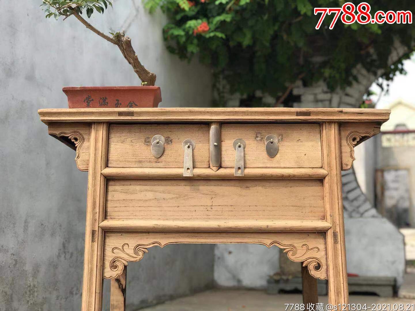 清中期榆木供桌条桌老桌子老家具