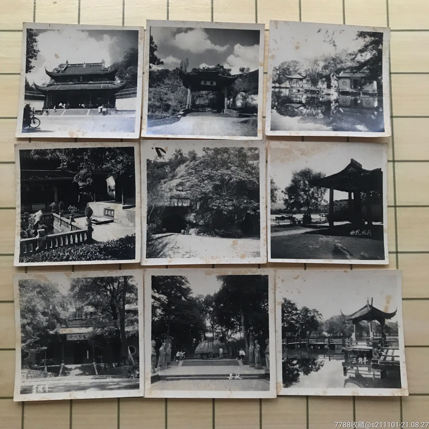 老照片—五六十年代杭州风景照,36张合售,6*6cm