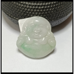  strong>天然缅甸a货翡翠飘绿玉佛弥勒佛吊坠 /strong>_翡翠/缅甸玉