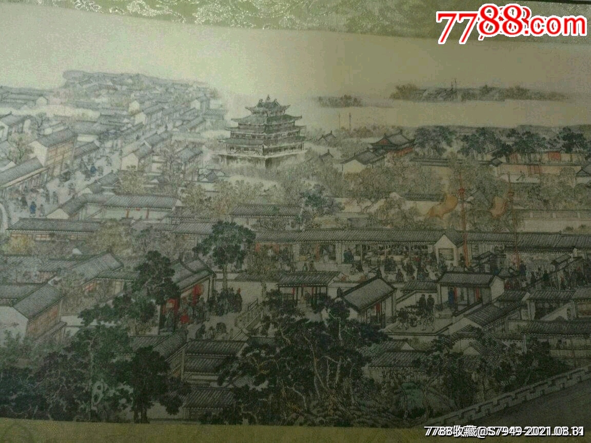 绘画长卷:乾隆登聊城光岳楼盛景图【长:2.7米,宽:25厘米】