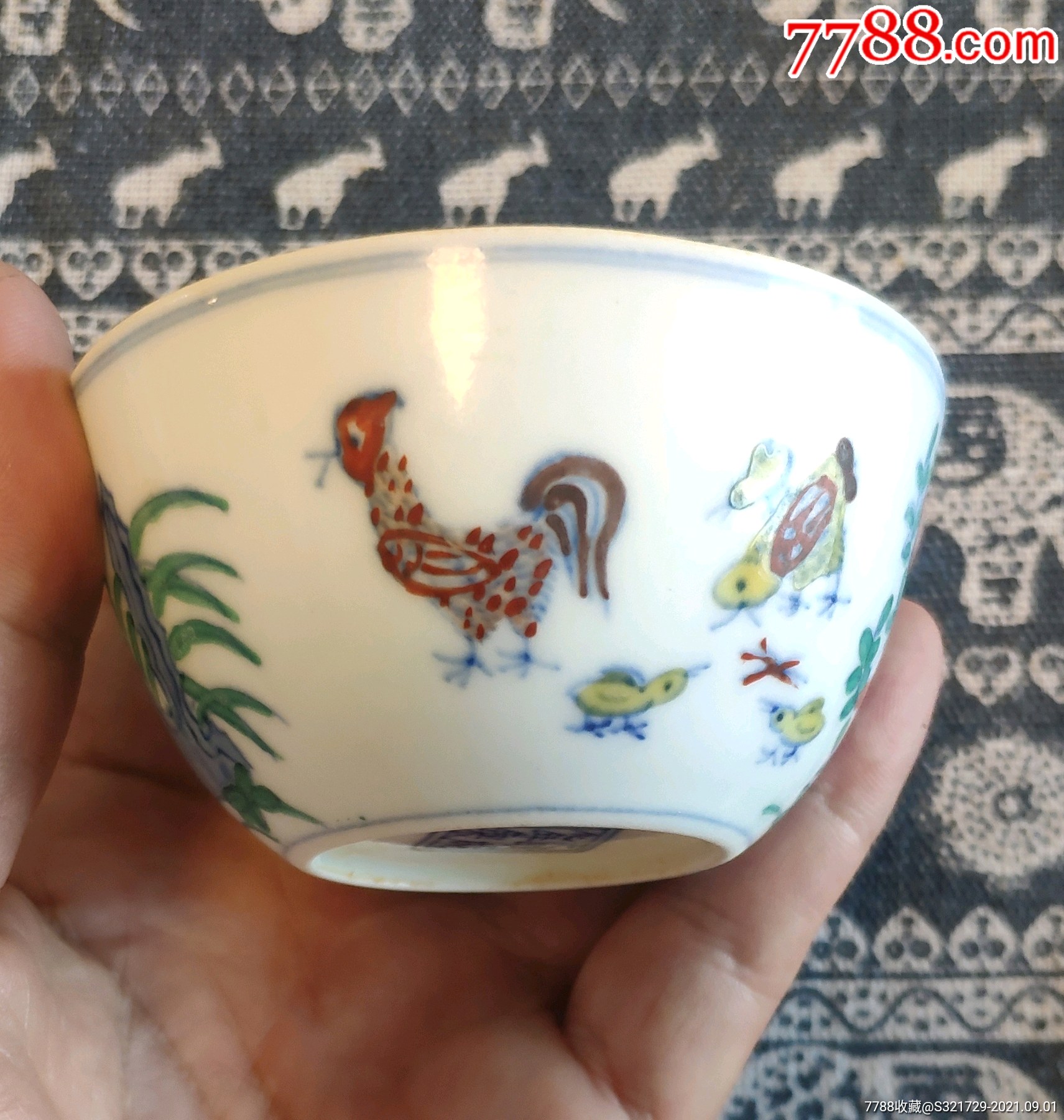 清仿明成化年制鸡缸杯