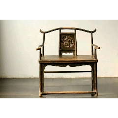 清代榆木四出头椅子一对靠背椅扶手椅古玩古董木器家具博物馆陈设