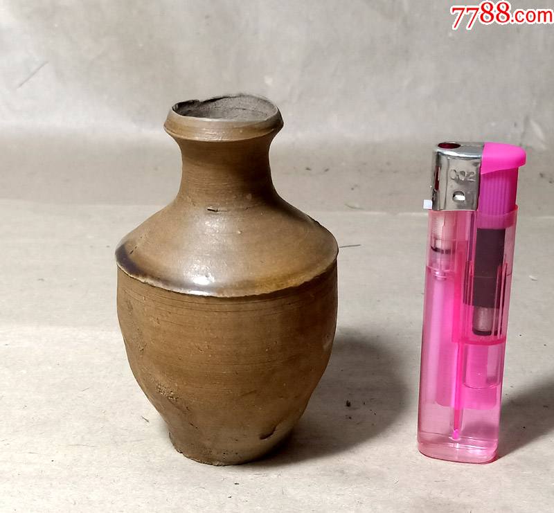 洪塘窑薄胎酱釉茶入酱釉小罐