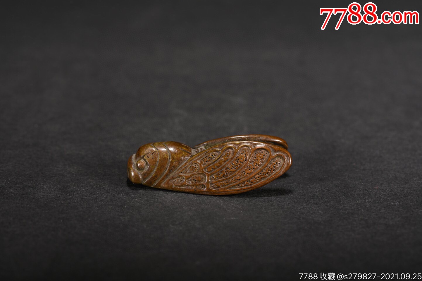 铜雕刻蝉摆件_铜杂件_第1张_7788铜器收藏