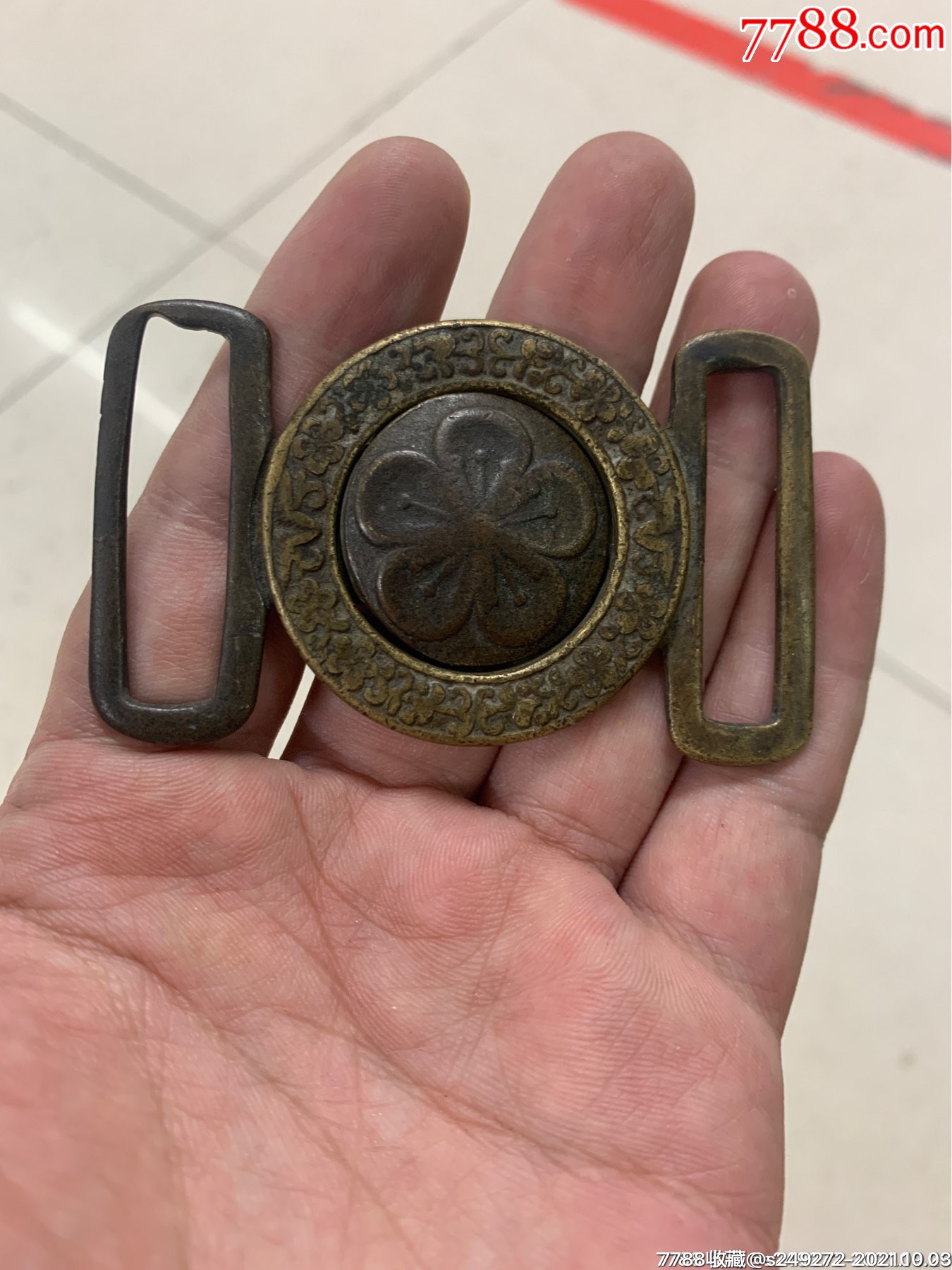 清代铜腰带扣