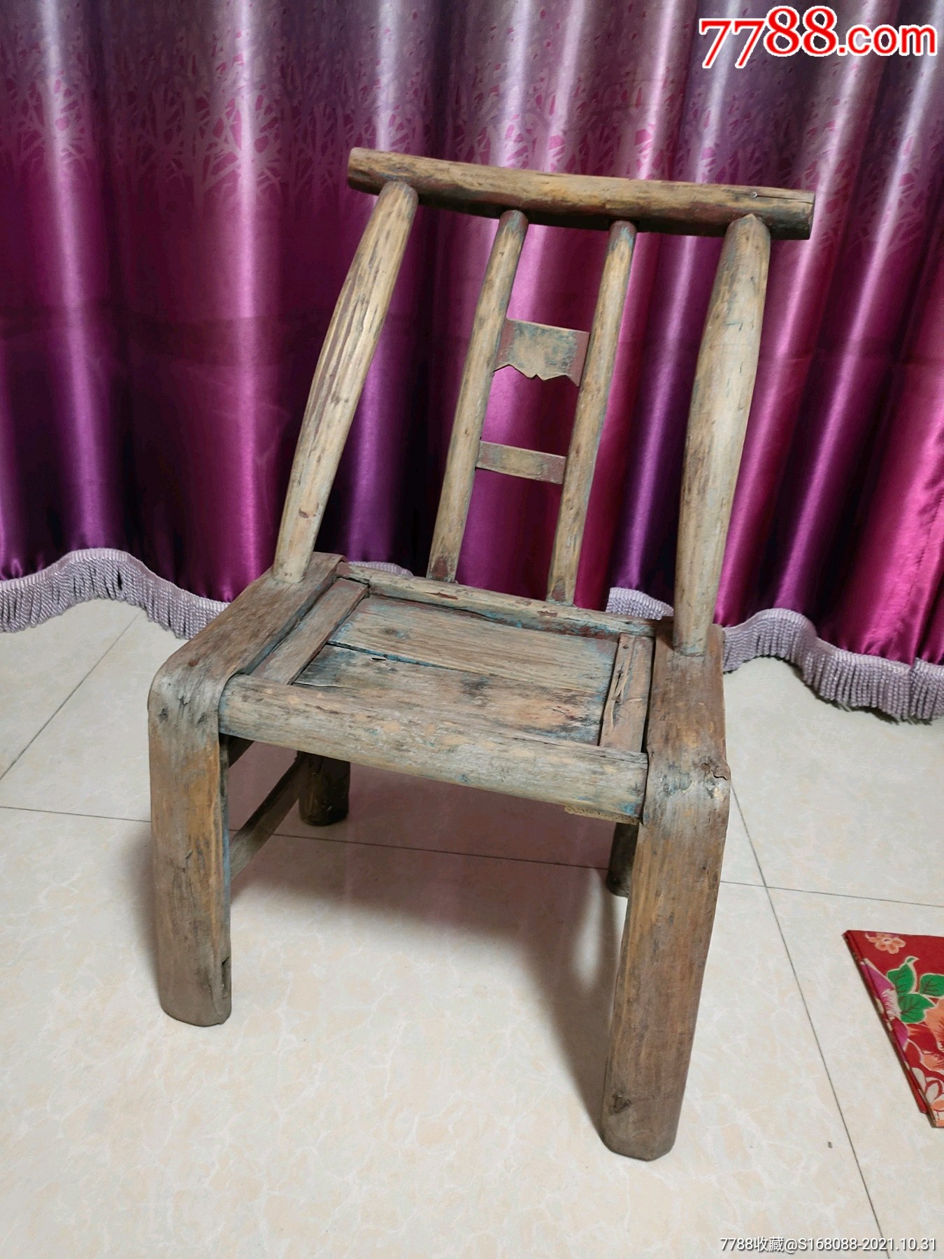 民国时期古董老物件老家具实木老椅子老式靠椅小板凳早期怀旧古董老