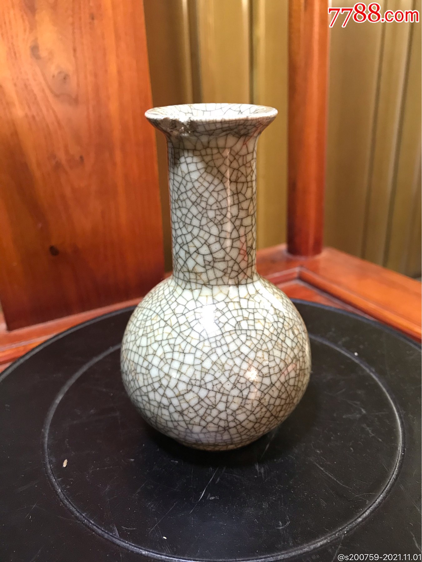 南宋哥窑小胆式瓶_价格24800元_第1张_7788收藏__收藏热线