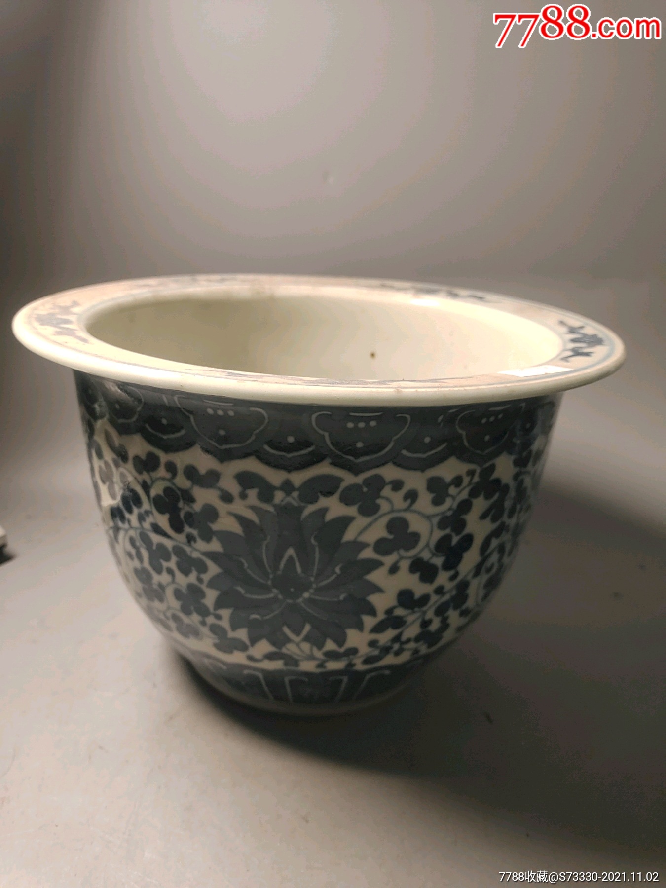 景德镇厂货青花缠枝花盆一只-价格:150元-se83511263-青花瓷-零售