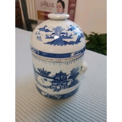五六七老景德镇青花描金斗彩玲珑龙盘两对