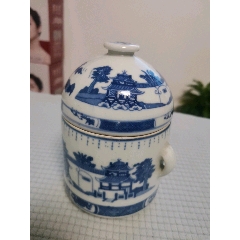 五六七老景德镇青花描金斗彩玲珑龙盘两对