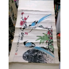 署名高东伦绘画的黄梅图条幅一张50/100厘米_花鸟国画原作_藏乐吧