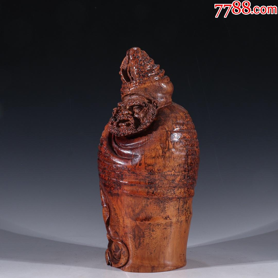 竹根雕达摩摆件