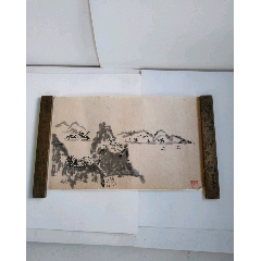 99佚名小横批山水画8品$8899查人英先生精品山水画,带镜框,品像不