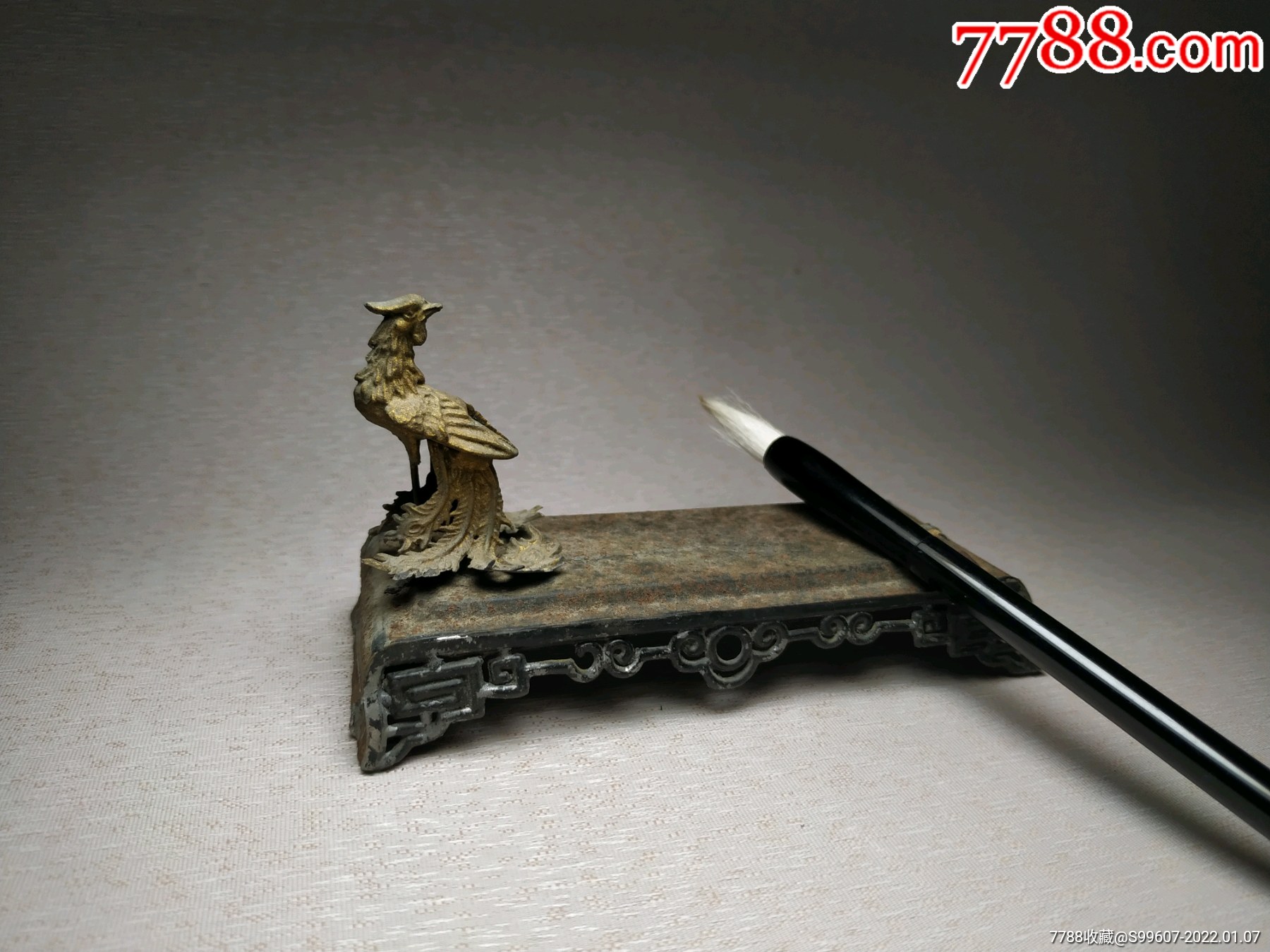 老铁皮老笔架文房用品老摆件