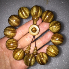 四川金丝楠手串老料阴沉木乌木水波15mm_金丝楠木手串_品味不凡【7788