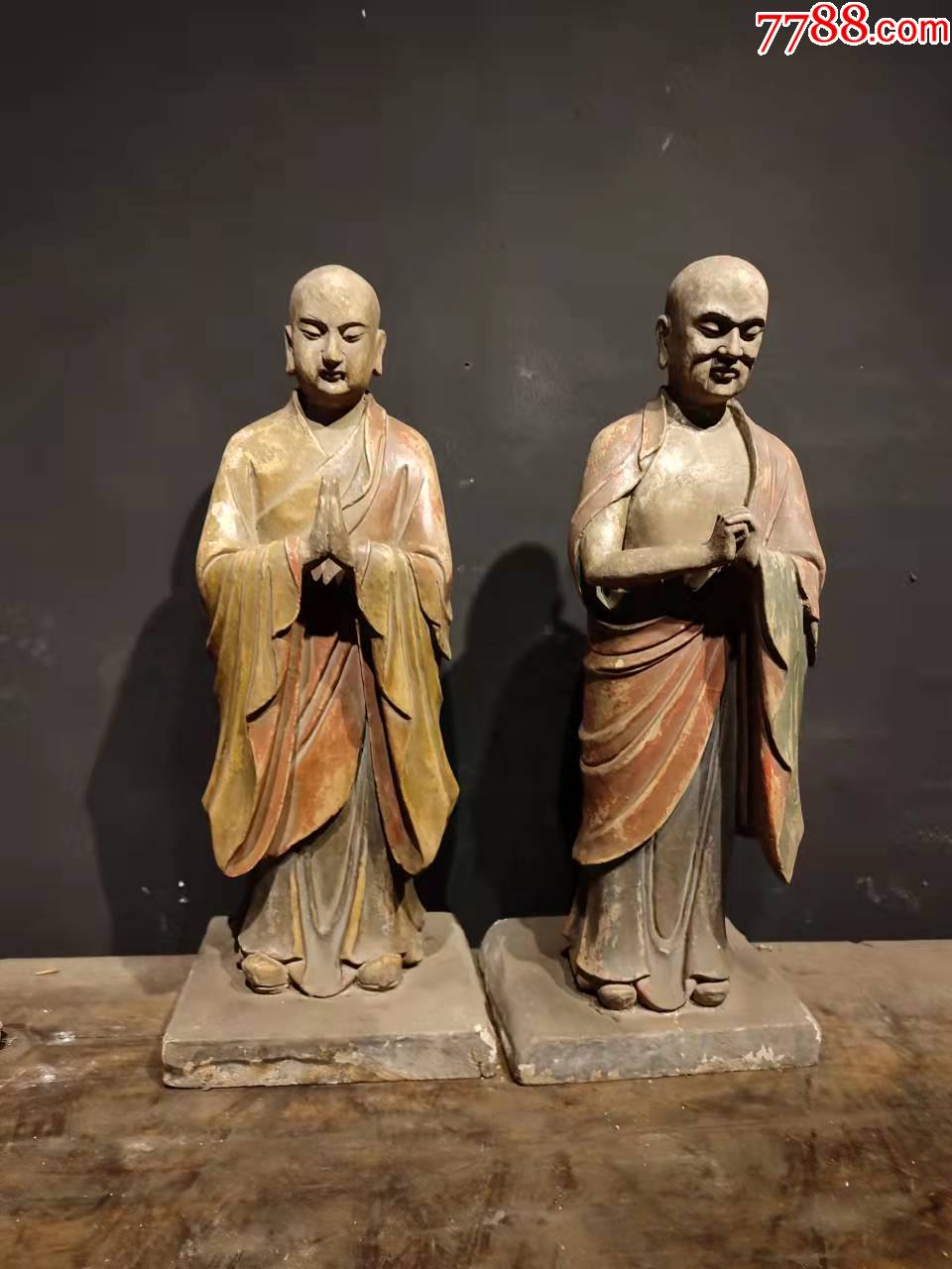 彩绘泥塑佛像阿难迦叶