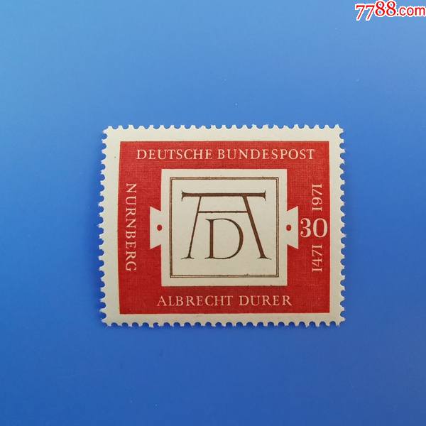 联邦德国邮票1971年画家希特丢勒诞生500周年1全原胶新无贴3104