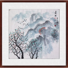清新山水/strong>_山水国画原作_多艺坊