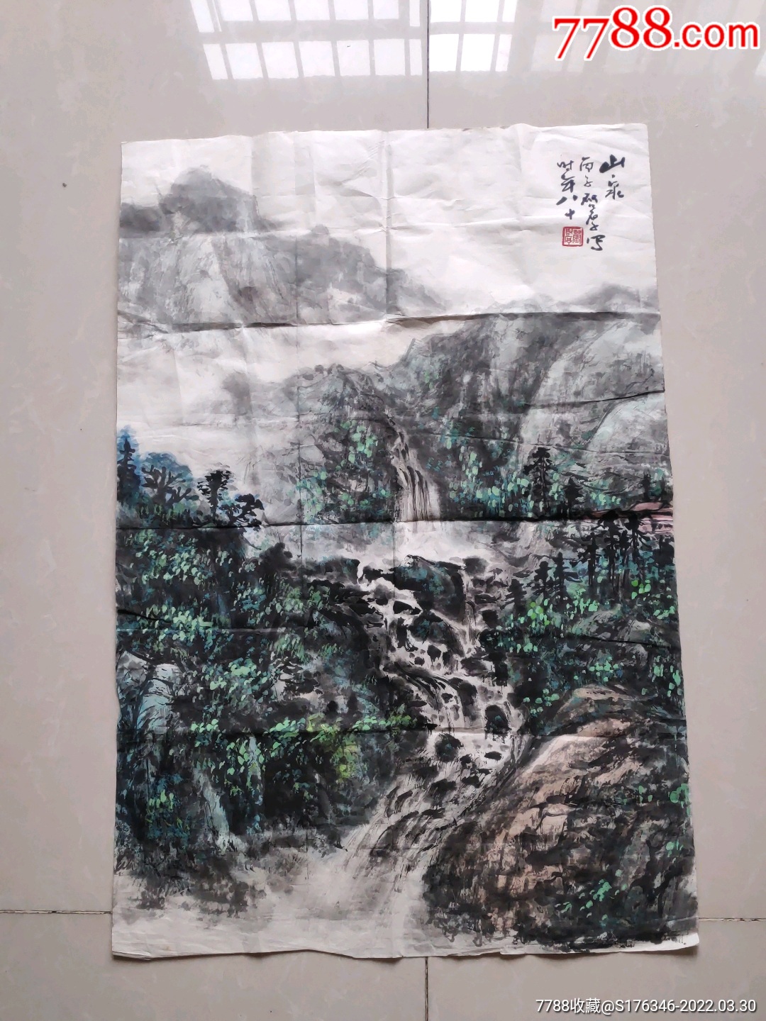 著名已故画家董寿平弟子雷启厚国画长66宽43保真迹