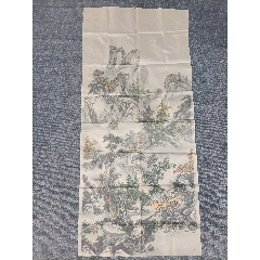 99手绘山水人物绢画五品以下$80099日本清代山水绢画五品以下$500