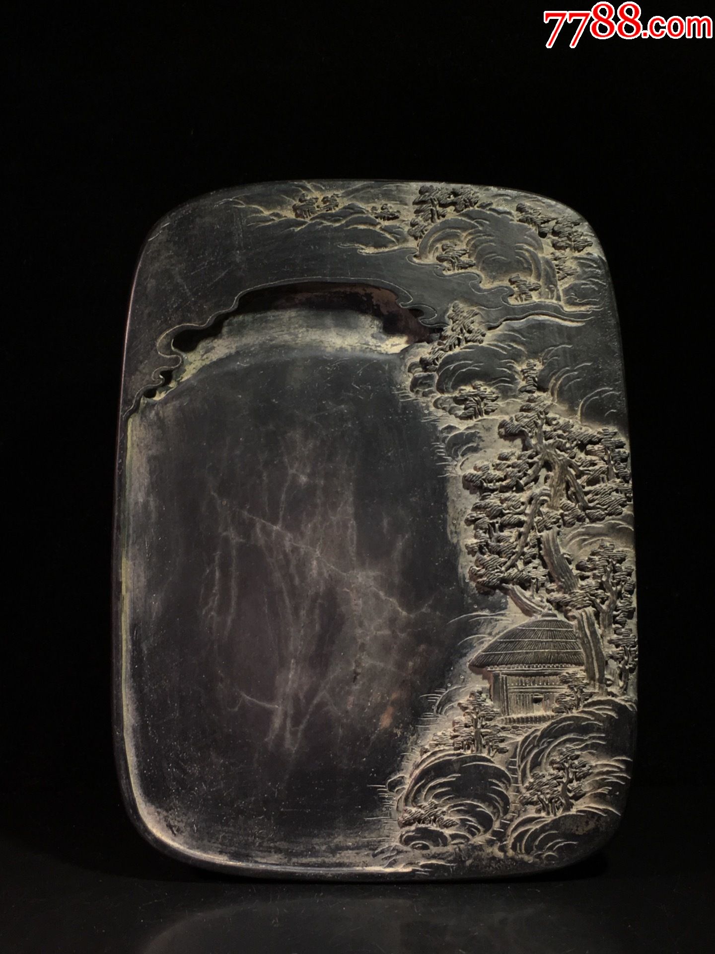 旧藏老坑冰纹端砚