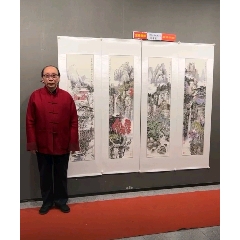 著名画家孙玉国老师精品山水四条屏.