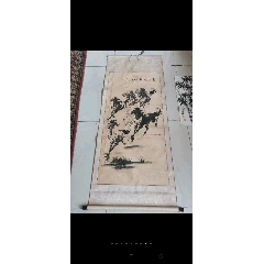 工笔画大师吴竹云绢本画燕子迎春一副老框原裱品相如图