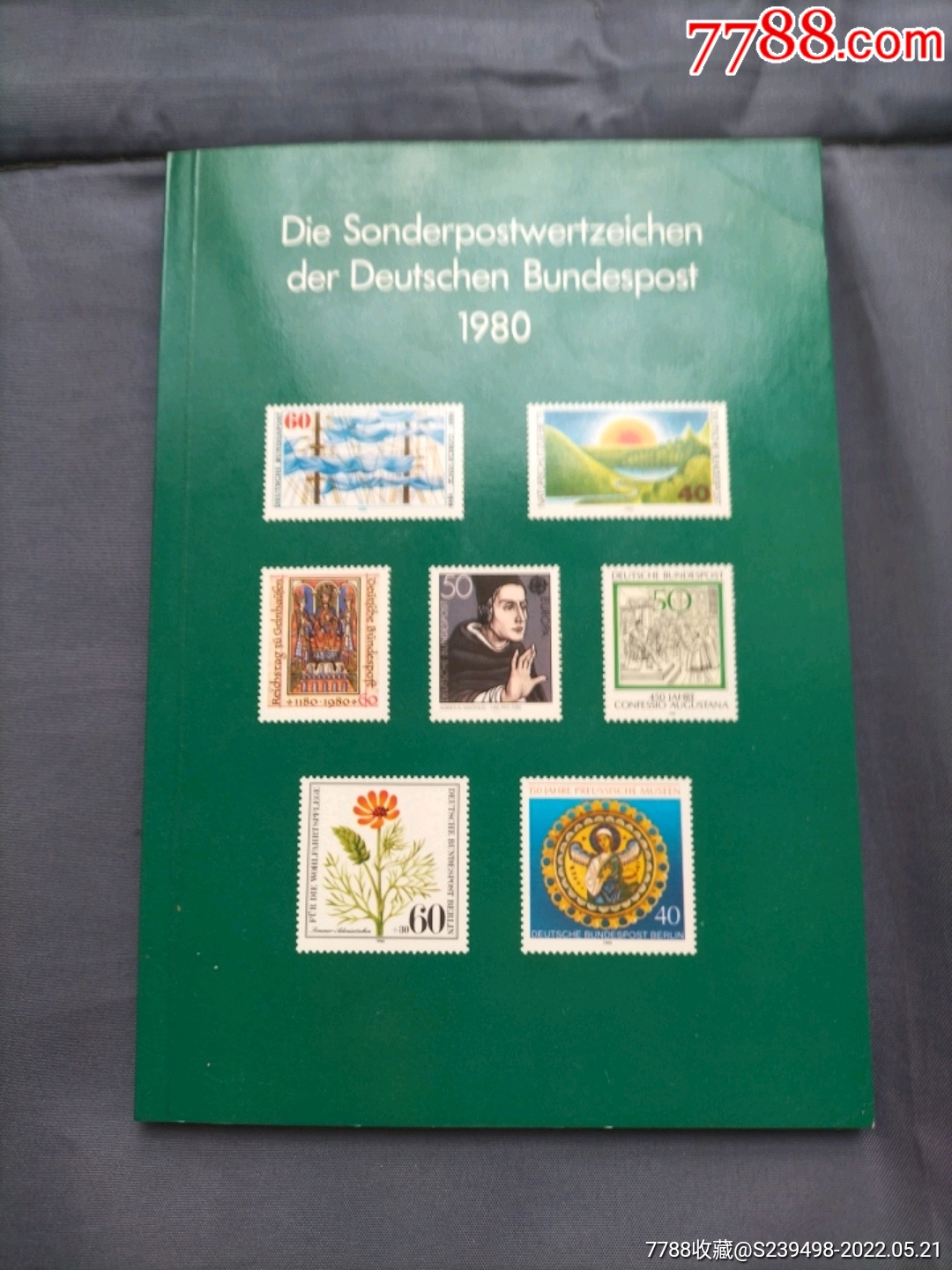 联邦德国1980年全年邮票年册共34套全新全品外国邮票