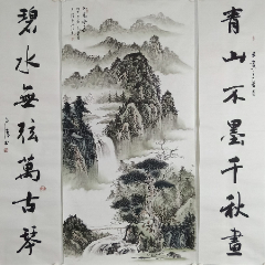 实力画家孙玉华山水精品:溪山流泉图_亦风斋书画【7788商城__七七八八