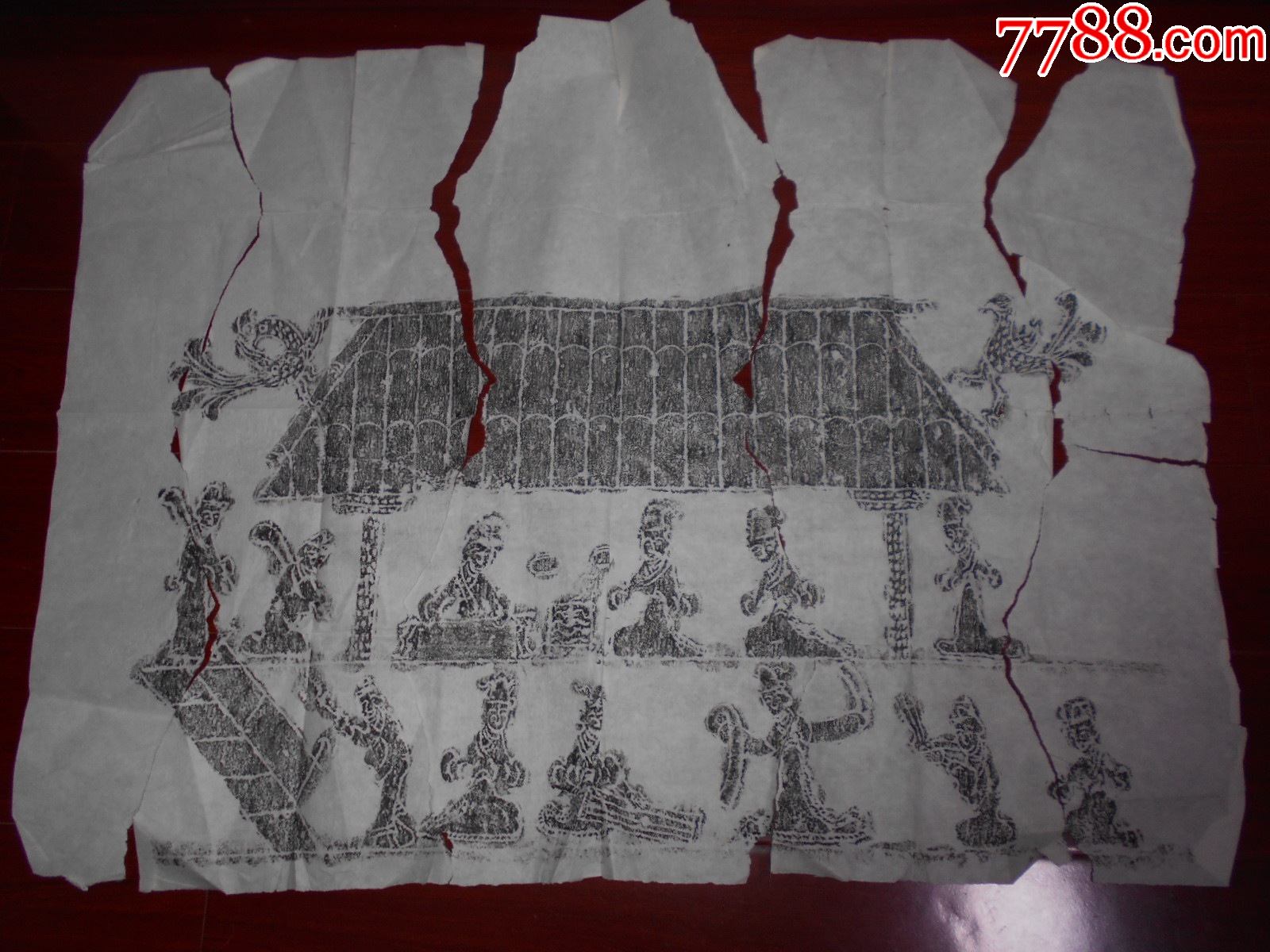 汉画像石拓片宴乐图拓片尺寸8245厘米撕成6片